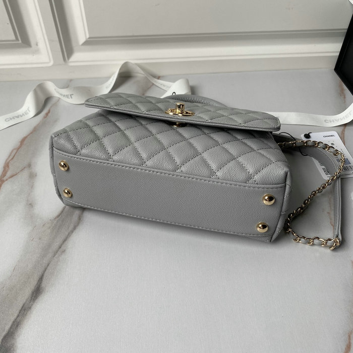 Chanel Small Coco Handle Bag Grey A92990