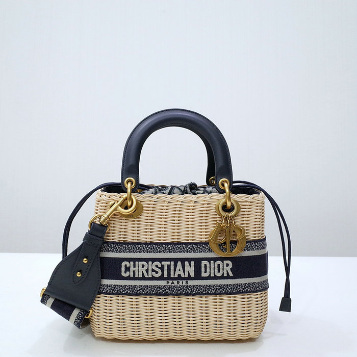 Medium Lady Dior Natural Wicker Bag D44532
