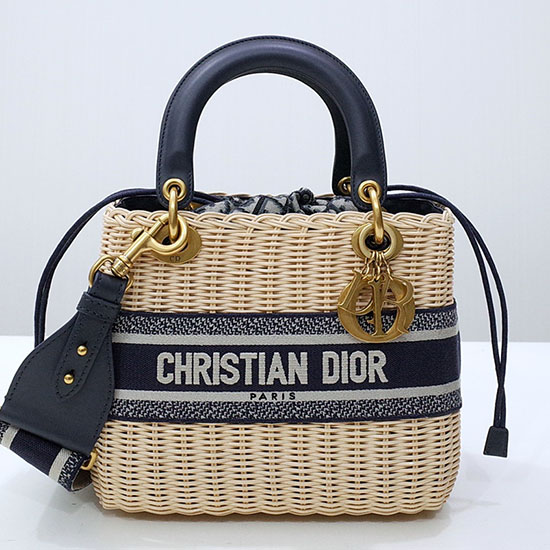 Medium Lady Dior Natural Wicker Bag D44532