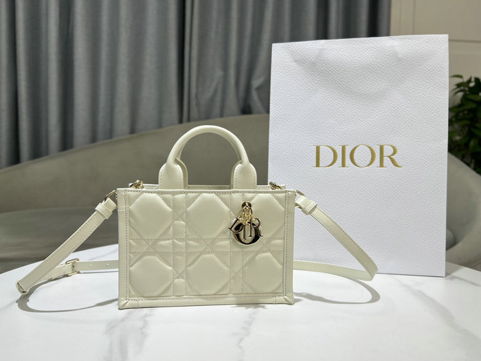 Mini Dior Book Tote White S5573