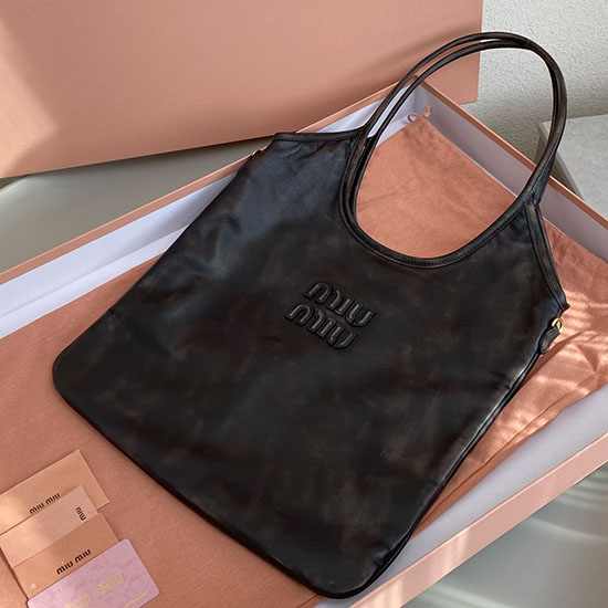 Miu Miu Ivy Vintage Leather Tote Bag 5BG231