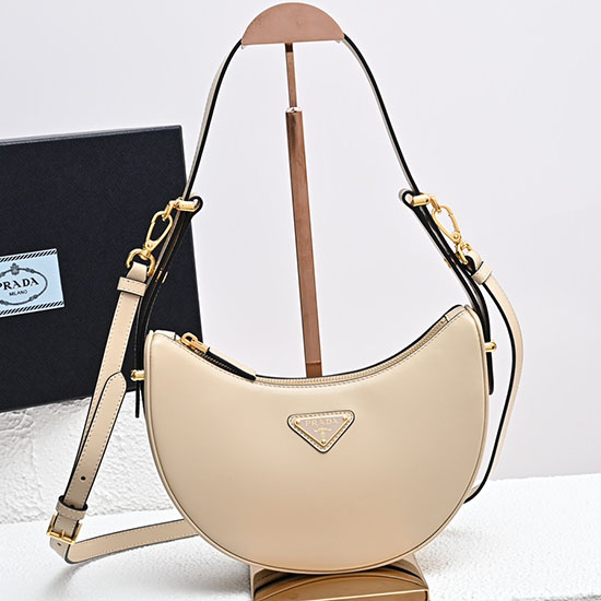 Prada Arque leather shoulder bag Beige 1BC194