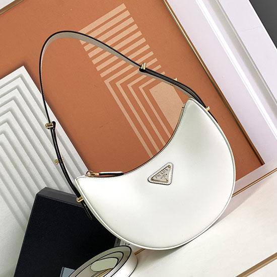 Prada Arque leather shoulder bag White 1BC194