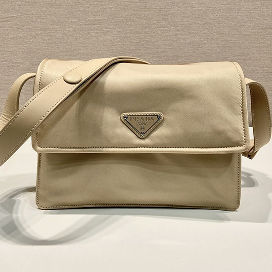 Prada Small padded Re-Nylon shoulder bag Beige 1BD313