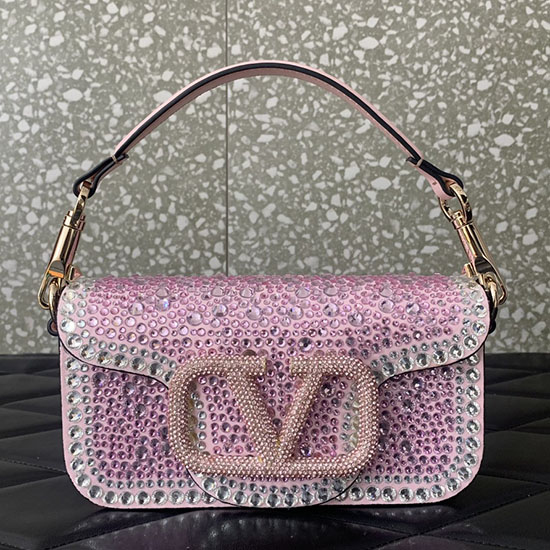Valentino Small Loco Shoulder Bag Pink V5013
