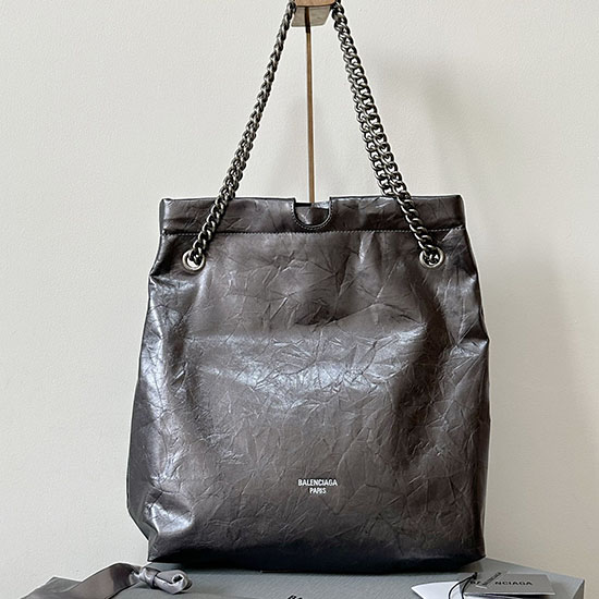 Balenciaga Crush Medium Tote Bag Silver B742941