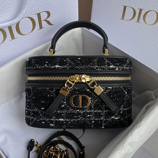 Dior Caro Tweed Mini Vanity Case S5198