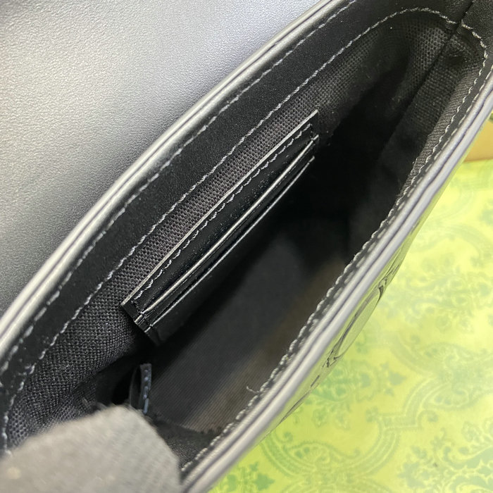 Gucci Souffle Leather Shoulder Bag Black 772795