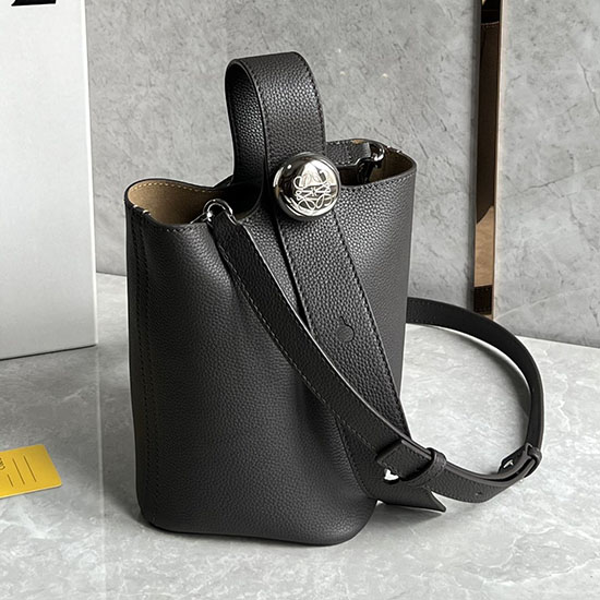 Loewe Mini Pebble Bucket Bag Dark Grey L051701