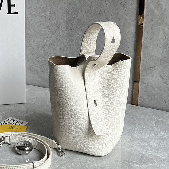 Loewe Mini Pebble Bucket Bag White L051701