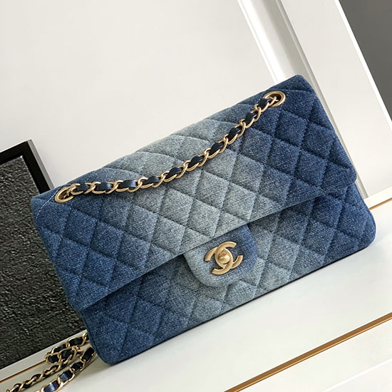 Medium Chanel Denim Bag Blue A1112