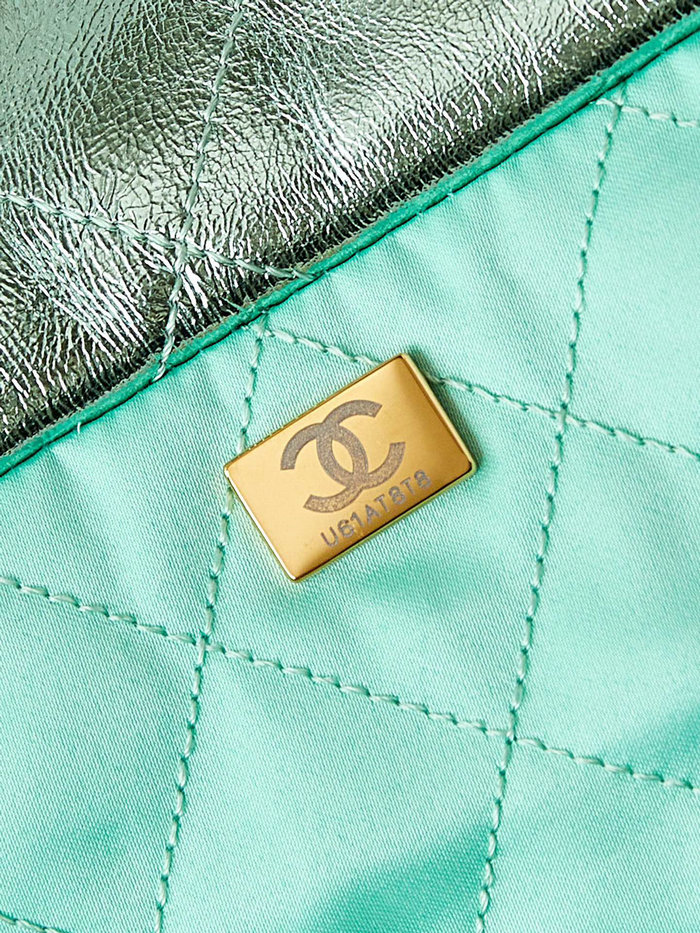 Chanel 22 Handbag AS3261 Metallic Green
