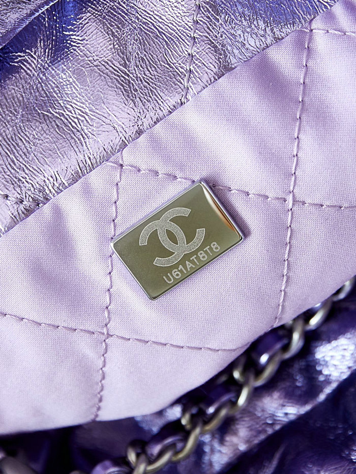 Chanel 22 Mini Handbag AS3980 Metallic Purple