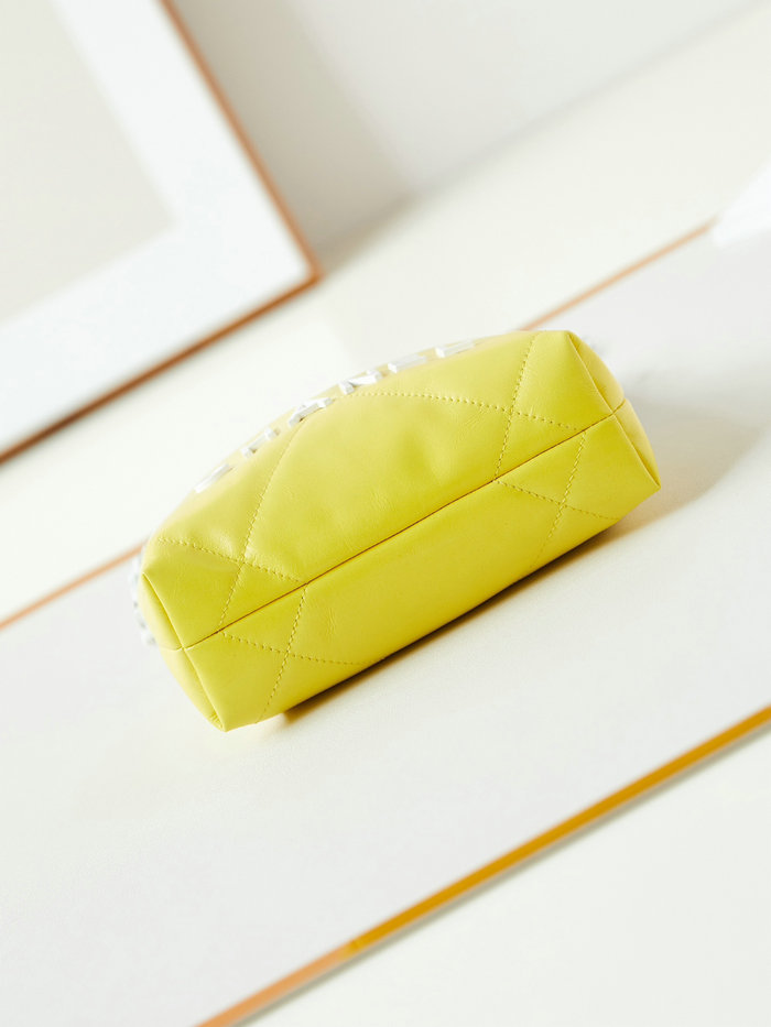 Chanel 22 Mini Handbag AS3980 Yellow and White