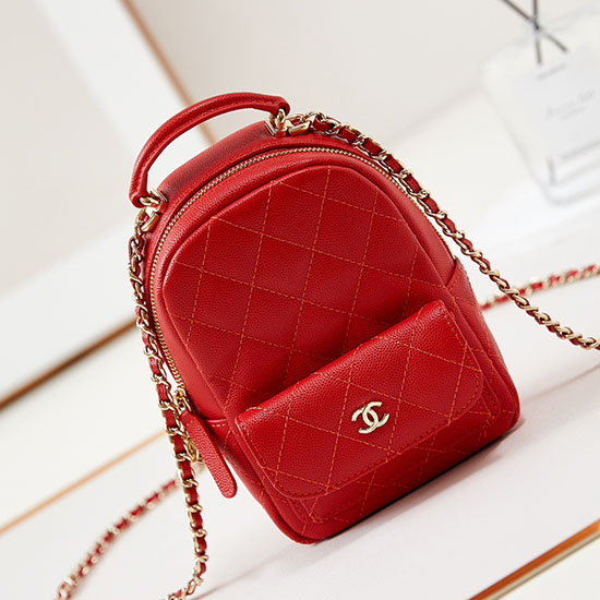Chanel Grain Calfskin Mini Backpack AP3753 Red