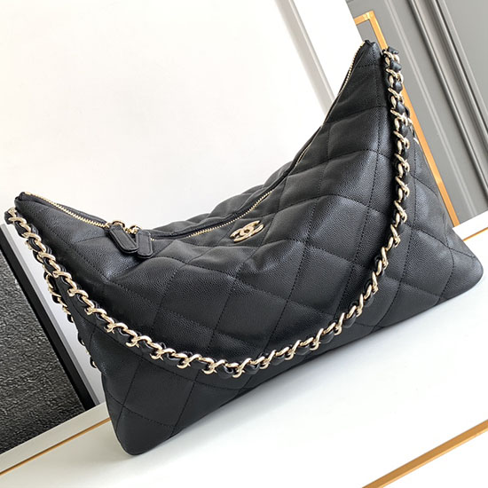 Chanel Large Hobo Handbag Black AS4246