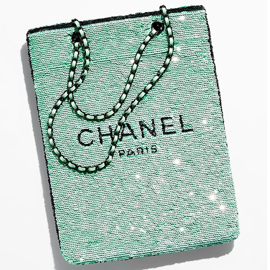 Chanel Sequins Shopping Bag Green AS4856