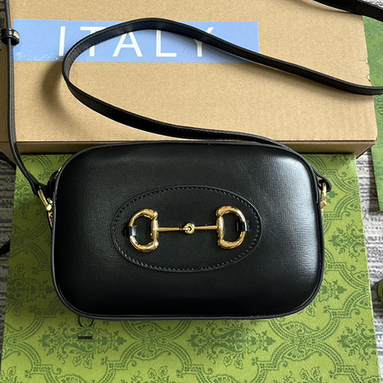 Gucci Horsebit 1955 Small Shoulder Bag 760196 Black
