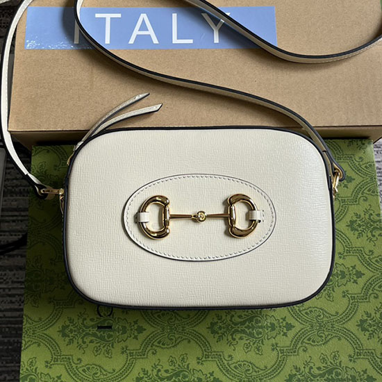 Gucci Horsebit 1955 Small Shoulder Bag 760196 White