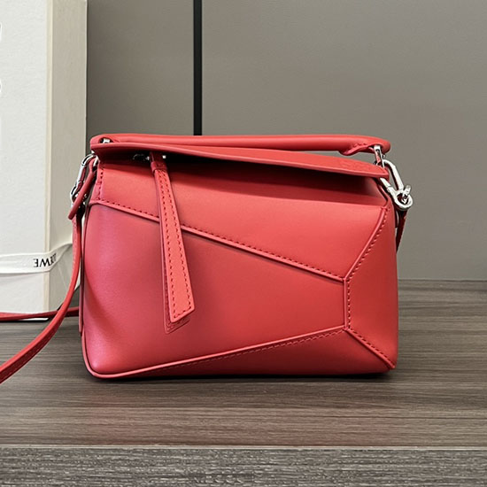 Loewe Classic Calfskin Mini Puzzle Bag L062312 Red