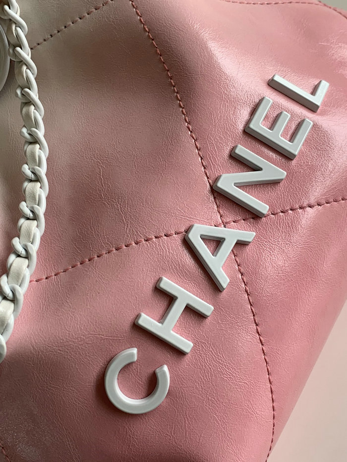 Mini Chanel 22 Handbag Pink and White AS3980