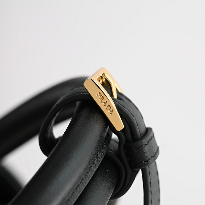 Prada Buckle Small Leather Handbag Black 1BA434