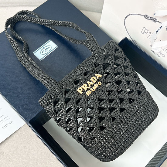 Prada Crochet tote bag 1BG494 Black