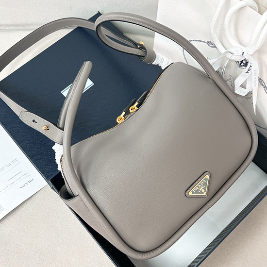Prada Leather Handbag 1BA451 Grey