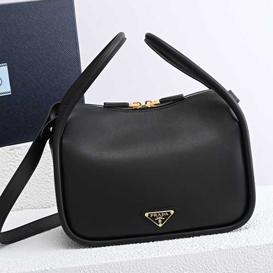 Prada Leather Handbag Black 1BA451