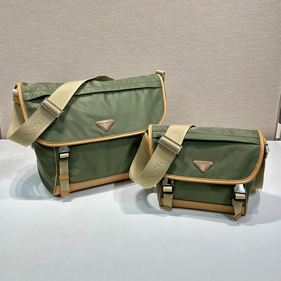 Prada Re-Nylon and leather shoulder bag Green 2VD052
