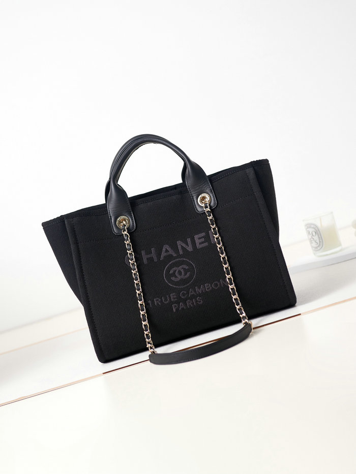 Chanel Deauville Small Shopping Tote Bag AS3257 Black