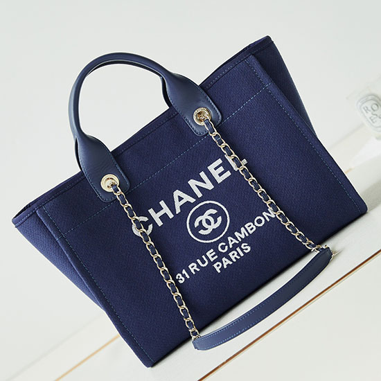 Chanel Deauville Small Shopping Tote Bag AS3257 Blue