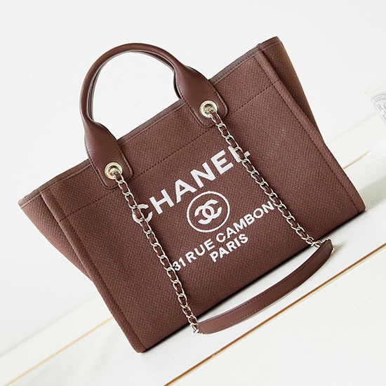 Chanel Deauville Small Shopping Tote Bag AS3257 Brown