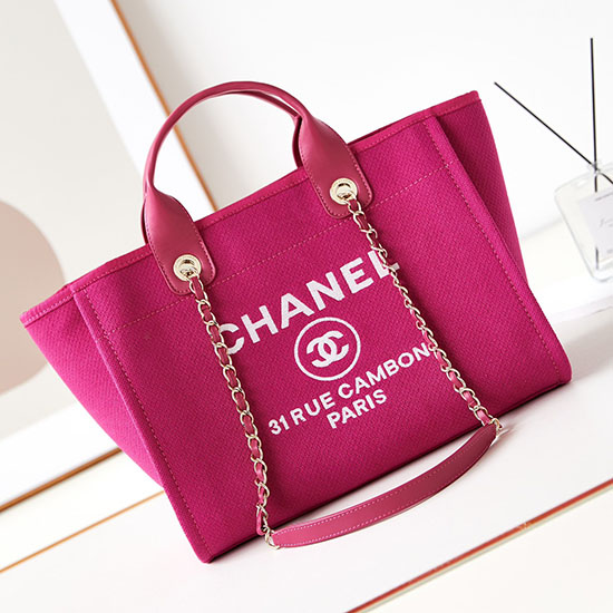 Chanel Deauville Small Shopping Tote Bag AS3257 Peach