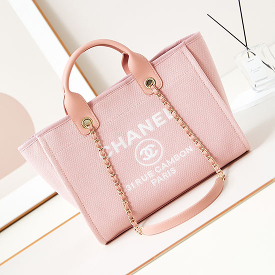 Chanel Deauville Small Shopping Tote Bag AS3257 Pink