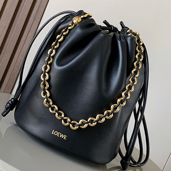 Loewe Flamenco Purse Bucket Bag Black L9062