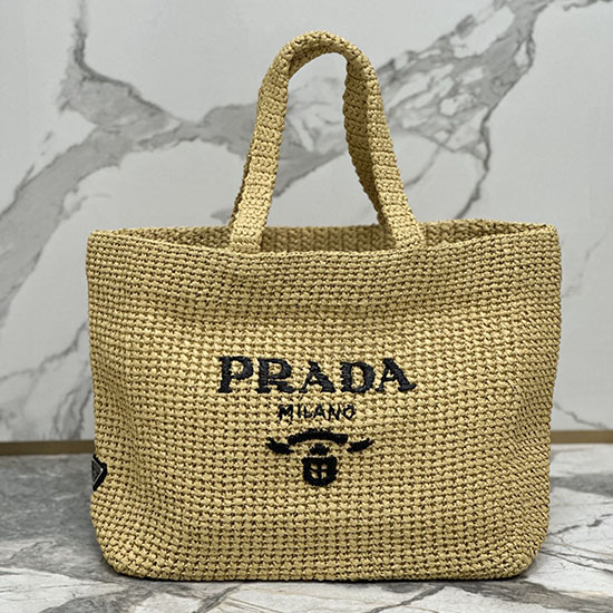 Prada Crochet Tote Bag 1BG392 Beige