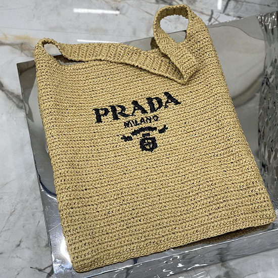 Prada Crochet Tote Bag Beige 1BC182