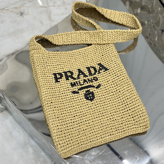 Prada Crochet Tote Bag Beige 1BC184