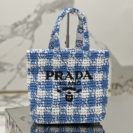 Prada Small Crochet Tote Bag 1BG422 Blue