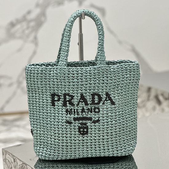Prada Small Crochet Tote Bag 1BG422 Green