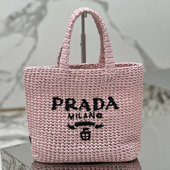Prada Small Crochet Tote Bag 1BG422 Pink