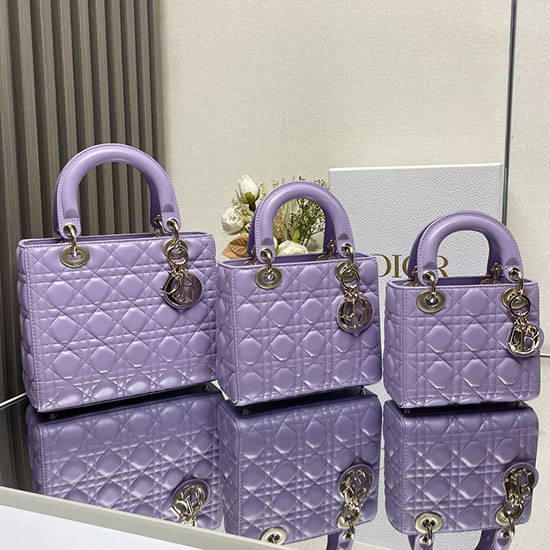 Lady Dior Lambskin Bag Puple MD0505