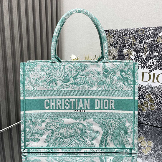 Medium Dior Tiger Book Tote M1286 Light Green
