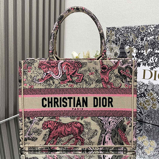 Medium Dior Tiger Book Tote M1286 Peach