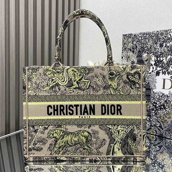 Medium Dior Tiger Book Tote M1286 Yellow