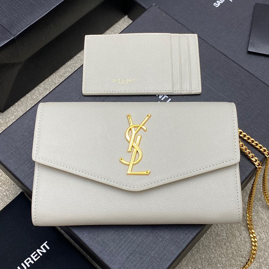 Saint Laurent Uptown Chain Wallet 607788 White