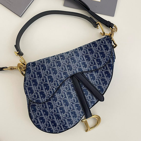 Dior Blue Denim Saddle Bag M8006