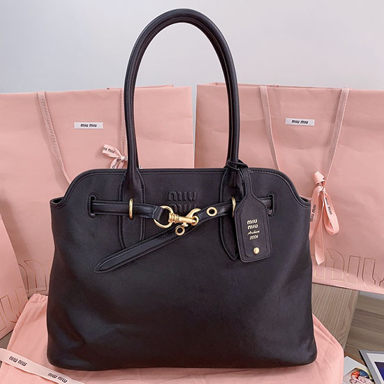 Miu Miu Aventure Nappa Leather Bag 5BG291 Black