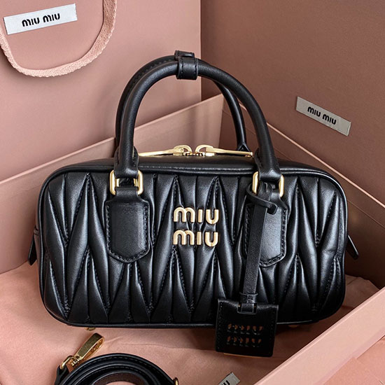 Small Miu Miu Arcadie Bag 5BB142 Black